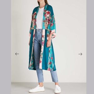 SANDRO  Floral-print silk-satin robe